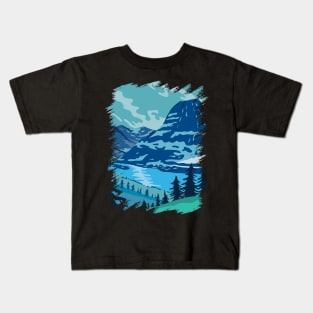 Glacier National Park and Kintla Lake Kids T-Shirt